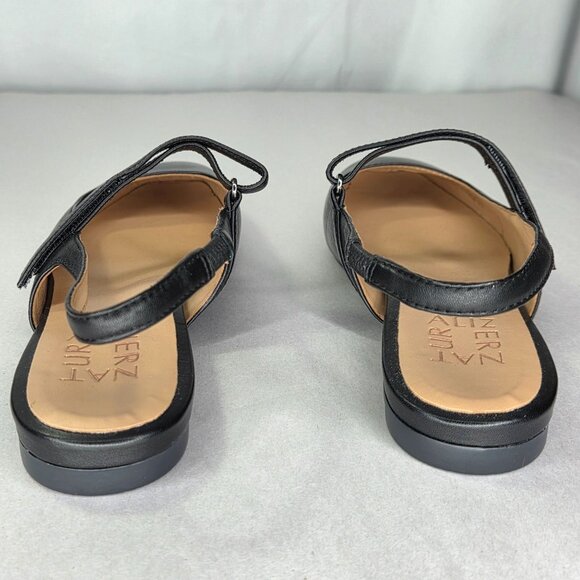 NWT Naturalizer Women's Connie Mary Jane Slingback Flat Shoes (Black Leather) - Picture 4 of 7